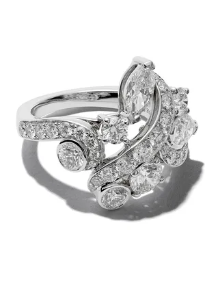 De Beers 18kt white gold Adonis Rose cluster diamond ring
