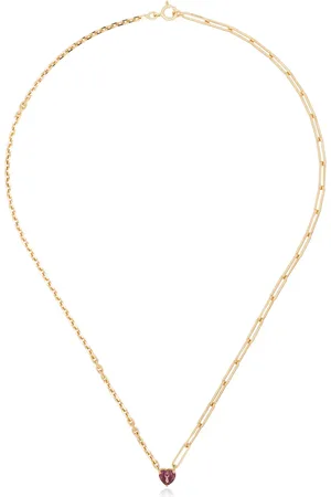 YVONNE LÉON Collar en oro amarillo de 18kt con turmalinas en forma de corazón