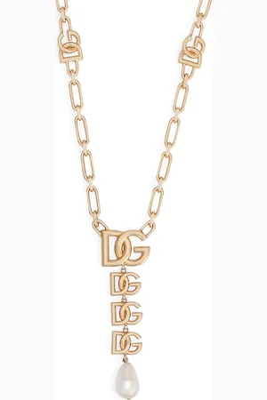 Dolce & Gabbana Collar de perlas con logo DG