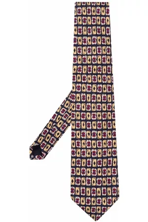 Prada Corbata de seda con estampado gráfico 1990