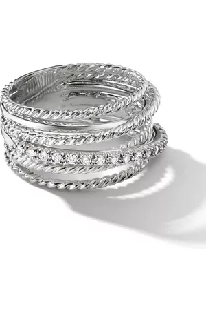 David Yurman Anillo Crossover en plata de ley con diamante de 12mm