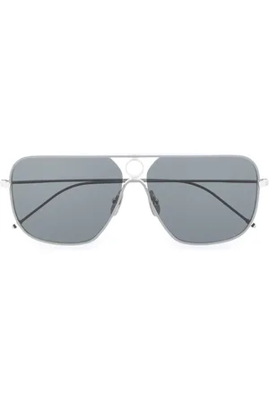 Thom Browne Lentes de sol con armazón rectangular