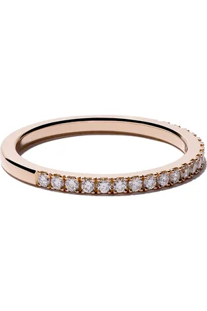 De Beers 18kt rose gold DB Classic half pavé diamond band
