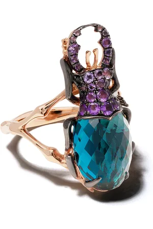 ANNOUSHKA Anillo Mythology en oro rosa de 18kt con topacio