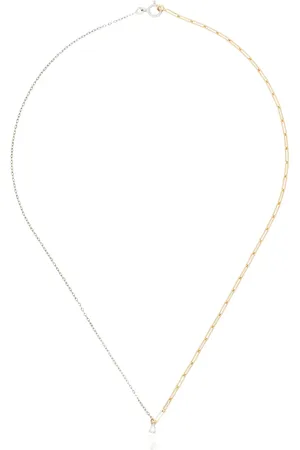 YVONNE LÉON Collar de cadena en oro blanco de 18kt con diamante
