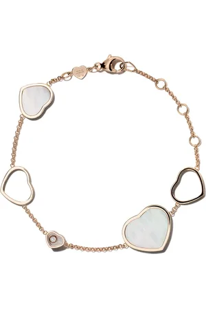 Chopard Pulsera Happy Hearts en oro rosa de 18kt con diamante y madreperla