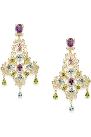 Dolce & Gabbana Aretes en oro amarillo de 18kt con piedras