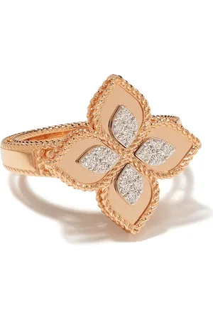 Roberto Coin Anillo Princess Flower en oro rosa de 18kt con diamantes