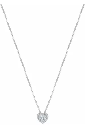 De Beers Collar Aura en oro blanco de 18kt con dije de corazón y diamante