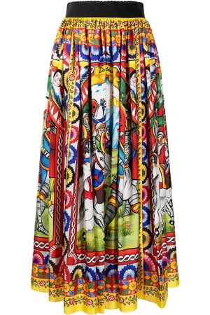 Dolce & Gabbana Falda midi con estampado Carretto