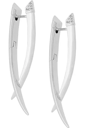 SHAUN LEANE Aretes Sabre cruzados con diamante