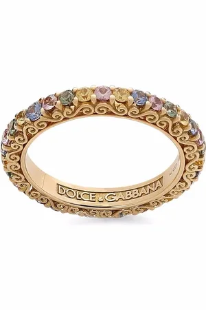Dolce & Gabbana Anillo Heritage en oro amarillo de 18kt con zafiro