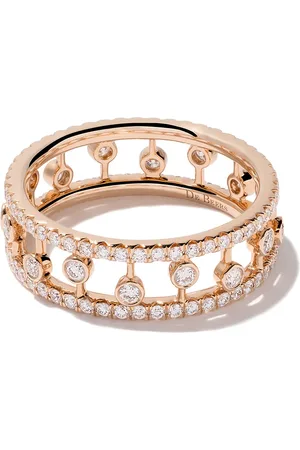 De Beers Anillo Dewdrop en oro rosa de 18kt con diamantes