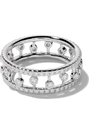 De Beers 18kt white gold Dewdrop diamond band