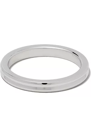 Le Gramme 18kt white polished gold Horizontal Guilloche ring