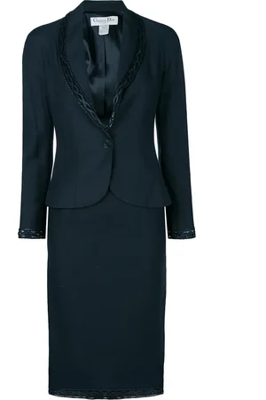 Dior Traje de falda con detalle trenzado 2000