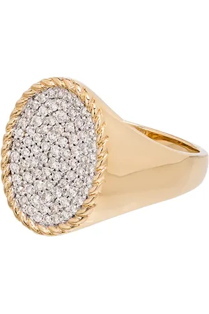 YVONNE LÉON Anillo con sello en oro amarillo de 18kt con diamante