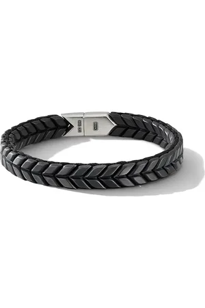 David Yurman Pulsera entretejida chevron de titanio de 9mm