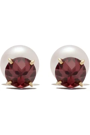 Tasaki Aretes rebellion Collection Line con granate en oro amarillo de 18kt