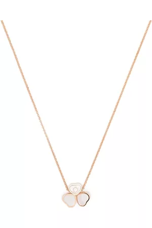 Chopard Collar Happy Hearts Wings en oro rosa de 18kt con diamantes y madre perla