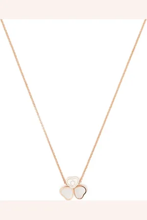 Chopard Collar Happy Hearts Wings en oro rosa de 18kt con diamantes y madre perla