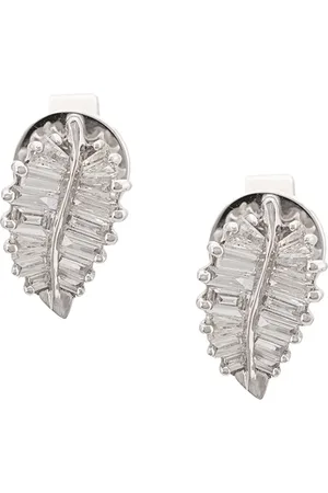 Anita Aretes pequeños con motivo de palmera en oro rosa de 18kt con diamantes