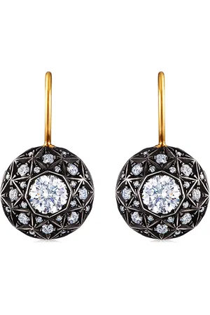 Fred Leighton Aretes en oro amarillo de 18kt y plata con diamantes