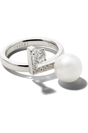 Tasaki Anillo Balance Note en oro blanco de 18kt con diamantes