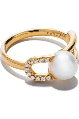 Tasaki Anillo en oro amarillo de 18kt con diamante y perla