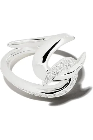 SHAUN LEANE Anillo con diamante y diseño de anzuelo