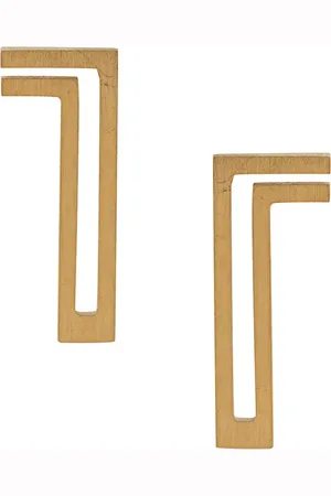 HSU JEWELLERY LONDON Aretes de dos líneas en forma de L