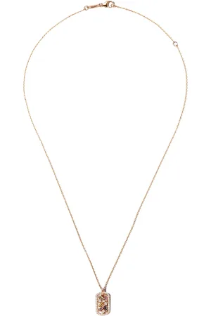 Suzanne Kalan Collar Frenzy en oro rosa de 18kt con zafiro y placa de perro
