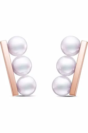 Tasaki Aretes Balance Neo en oro rosa de 18kt con perlas de Akoya
