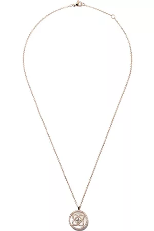 De Beers 18kt rose gold Enchanted Lotus Mother-of-Pearl Medal diamond large necklace