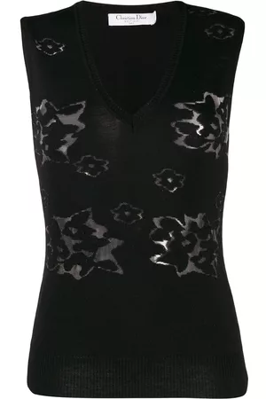 Dior Chaleco tejido con motivo floral 2000