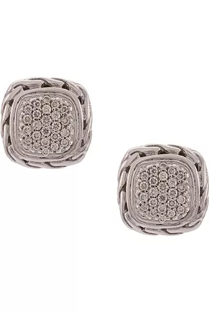 John Hardy Aretes Classic chain de plata y diamantes