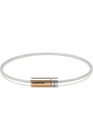 Le Gramme Pulsera de cable bicolor pulidad en oro de 18kt y plata de ley de 7g