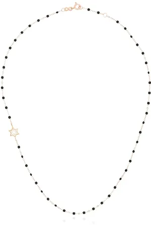 GIGI CLOZEAU Collar con mostacillas y estrella en oro rosa de 18kt con diamante