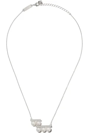 Tasaki Collar con dije Balance Collection Line en oro blanco de 18kt con diamantes y perlas