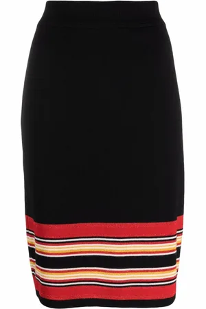Saint Laurent Falda recta con detalle de rayas 2000