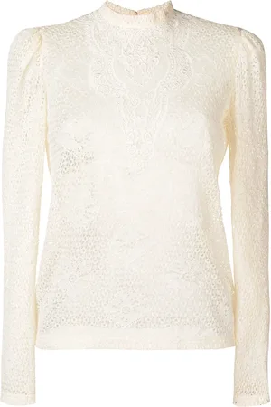 Serafini Blusa con encaje bordado