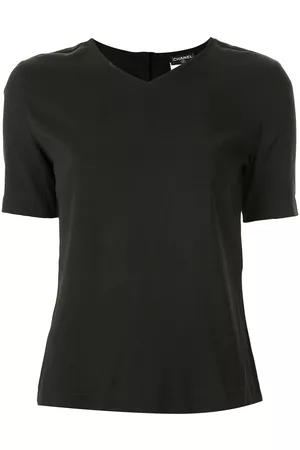 CHANEL Playera con cuello en V