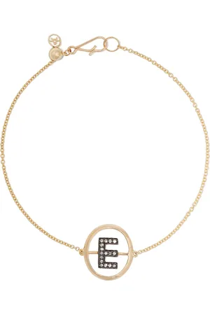ANNOUSHKA Pulsera con inicial E de oro amarillo de 18kt con diamante