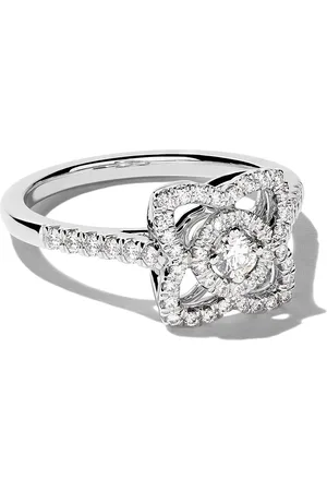 De Beers 18kt white gold Enchanted Lotus diamond ring