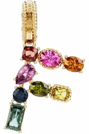 Dolce & Gabbana Dije Rainbow Alphabet F en oro amarillo de 18kt con gemas