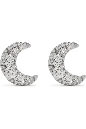 DJULA Aretes Moon en oro blanco de 18kt con diamantes