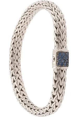 John Hardy Pulsera Classic Chain con zafiros en pavé de 7.5mm