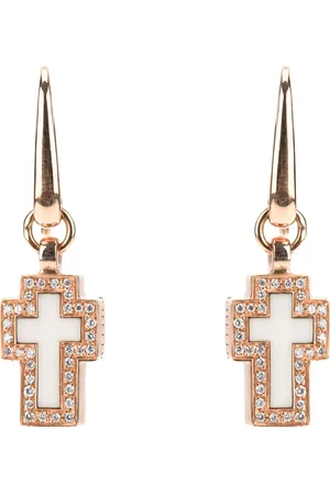 Gavello Aretes con diseño de cruz con diamantes