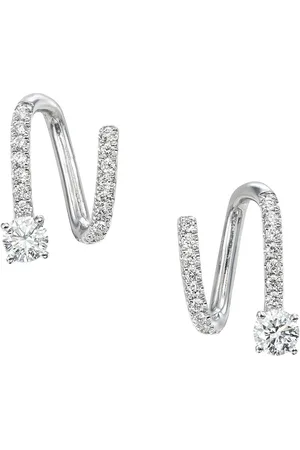 Anita Aretes con diseño de espiral en oro blanco de 18kt con diamantes