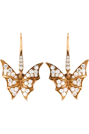 STEPHEN WEBSTER Aretes con diseño de alas con diamantes